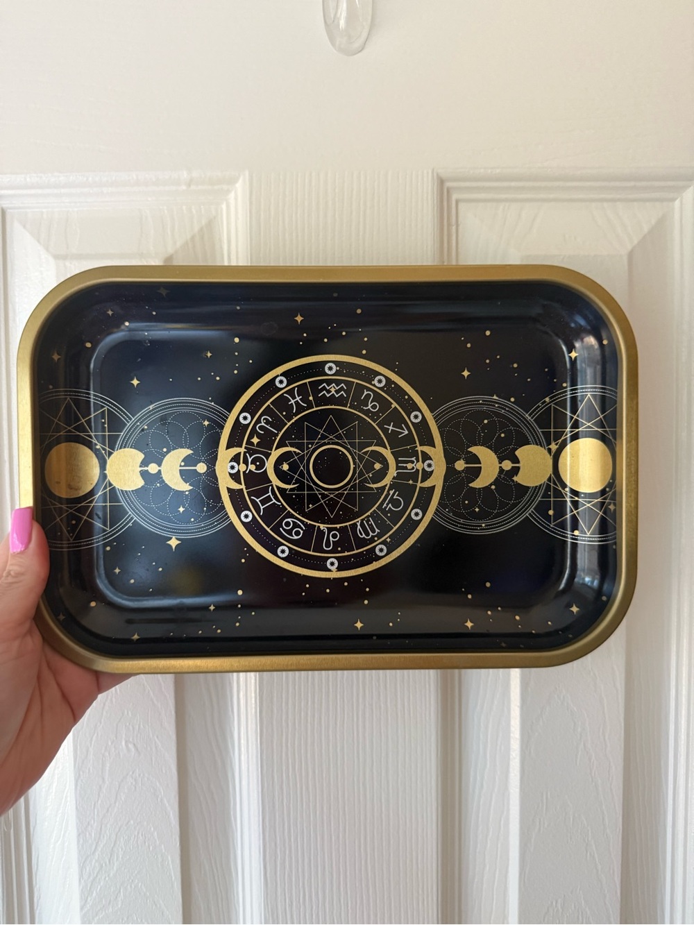 Spirit Celestial Moon Phase Wall Tray - Black and Gold